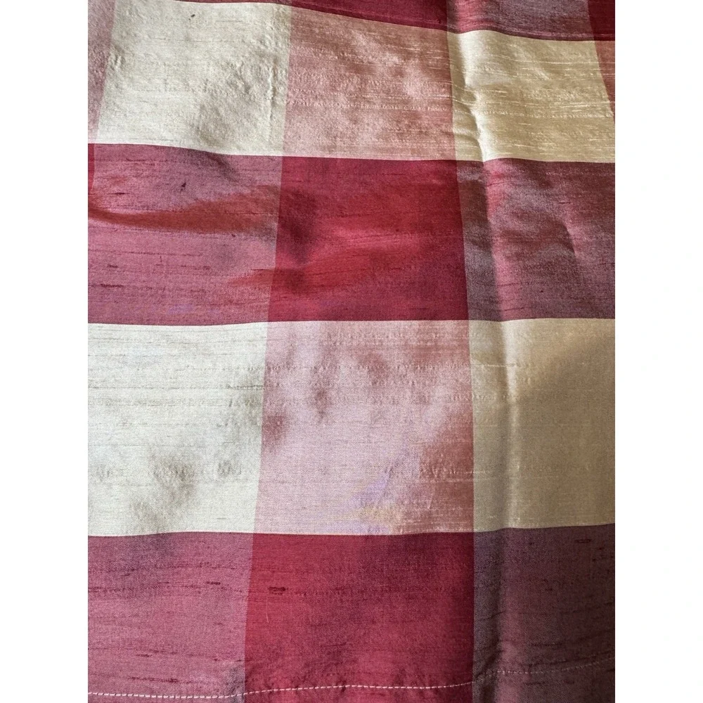 Pair Dupioni Raw Silk‎ Plaid Room Darkening Curtain Panels Rod Pocket 42x96